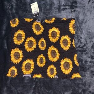 NWT Sunflower Smocked Tube Top Size Large
